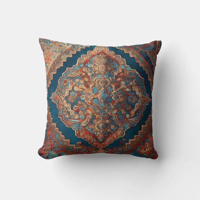 Beautiful Persian Old Pattern Modern Collection Throw Pillow (Front)