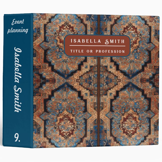 Beautiful Persian Old Pattern Popular Collection Binder (Front/Spine)