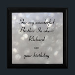 Beautiful Personalised Brother In Law Birthday Gift Box<br><div class="desc">Gorgeous Personalised Gift Box ' For my wonderful Brother In Law on your Birthday'</div>