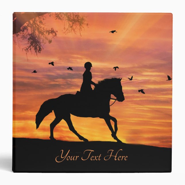 Beautiful Personalize Equestrian Notebook Binder (Front)