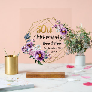 Beautiful Personalized 50th Anniversary Acrylic Sign