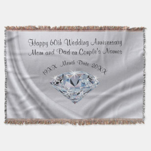 Beautiful Personalized 60th Anniversary Gift Ideas Throw Blanket