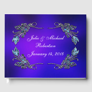 Beautiful Personalized Butterfly Faux Filigree Guest Book