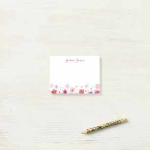 Beautiful Personalized Floral  4" x 3"  Post-it Notes