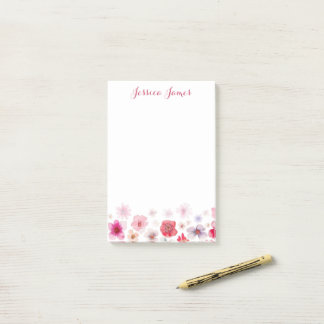 Beautiful Personalized Floral  4" x 6"  Post-it Notes