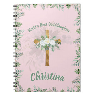 Beautiful Personalized GODDAUGHTER Pink Notebook