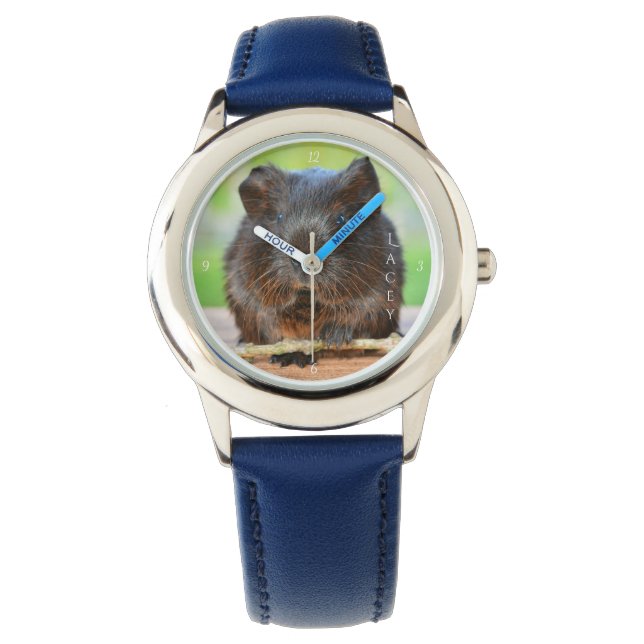 Beautiful Personalized Gold Agouti Guinea Pig Watch (Front)
