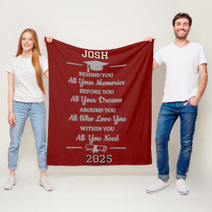 Beautiful Personalized Graduation Poem Fleece Blanket