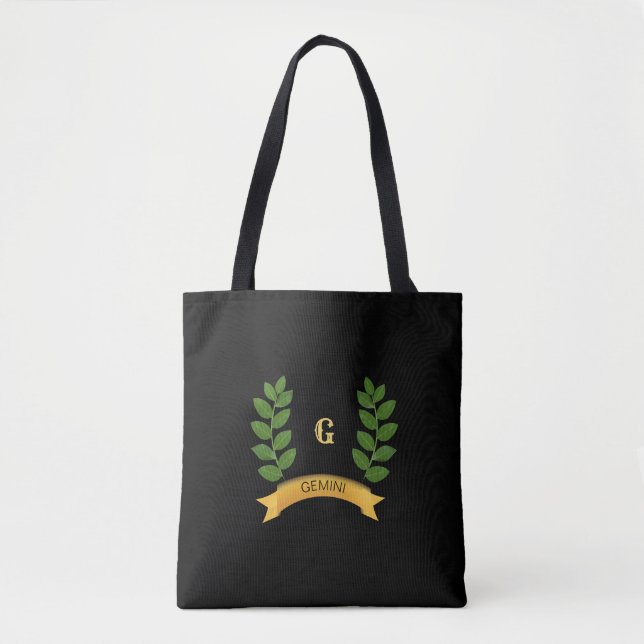 Beautiful Personalized Green Leaves Tote Bag (Front)