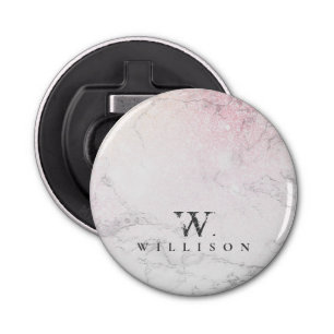 Beautiful Personalized Marble with rose glitter Bottle Opener