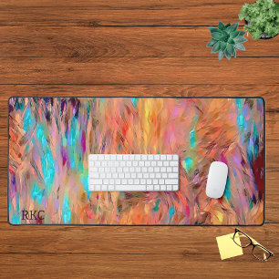 Beautiful Personalized Monogram Colourful Aestheti Desk Mat