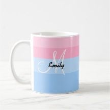 Beautiful Personalized Pastel Pink & Blue Mug
