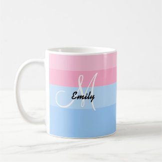 Beautiful Personalized Pastel Pink & Blue Mug