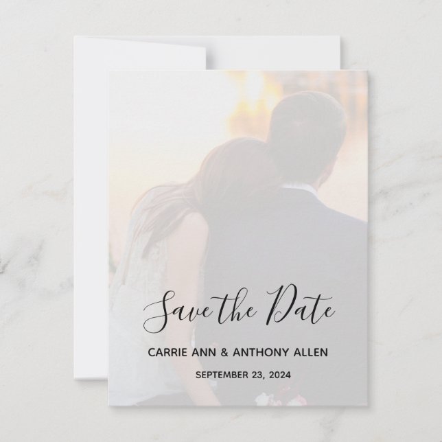 Beautiful Personalized Photo Save the Date (Front)