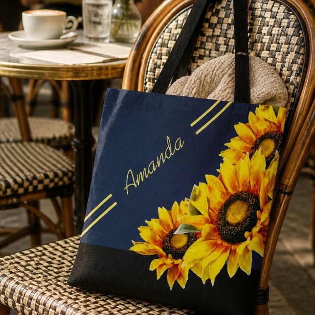 Beautiful Personalized Sunflower Tote Bag (Creator Uploaded)