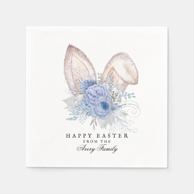 Beautiful Personalized Watercolor Easter Napkin (Front)
