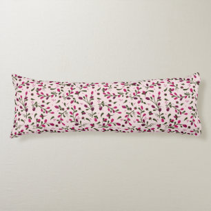 Beautiful Petite Pink Berries Branches Body Pillow