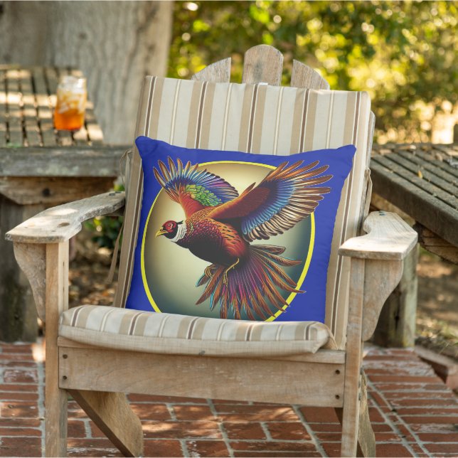 Beautiful Pheasant Rooster Outdoor Pillow (Chair)
