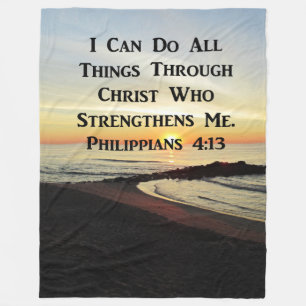 BEAUTIFUL PHILIPPIANS 4:13 PHOTO DESIGN FLEECE BLANKET