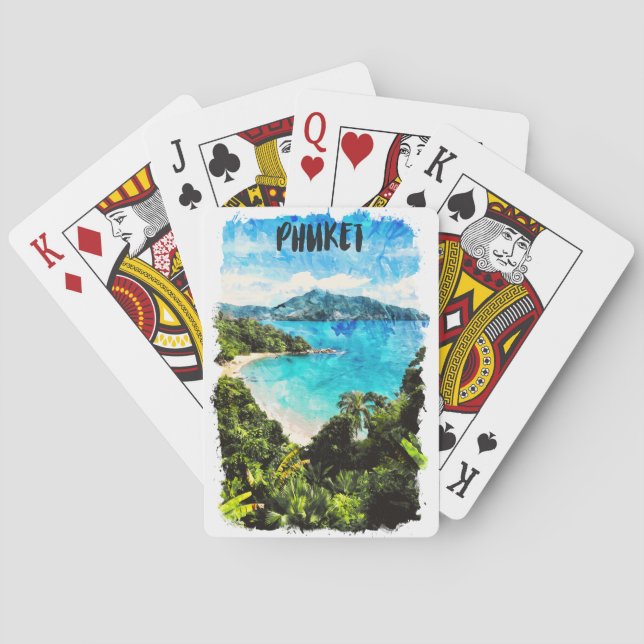 Beautiful Phuket Thailand Beach Paradise Playing Cards (Back)
