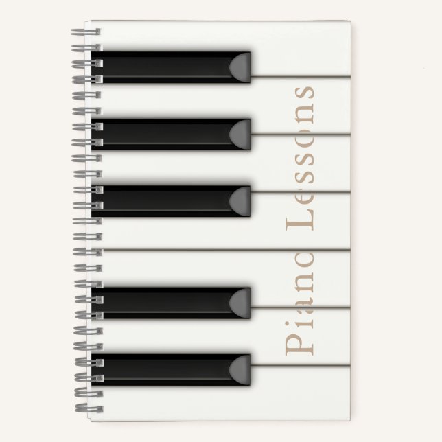Beautiful Piano Keys Personalized 5.5x8.5 Notebook (Front)