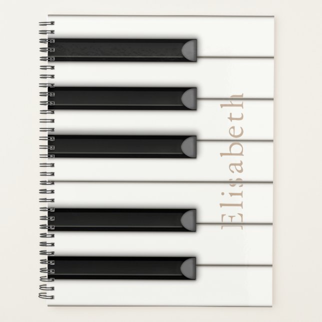 Beautiful Piano Keys Personalized 8.5x11 Planner (Front)