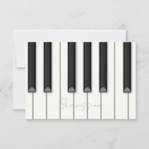 Beautiful Piano Keys Personalized Small Music Card