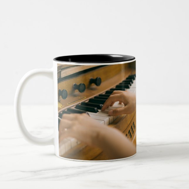 Beautiful Piano Two-Tone Coffee Mug (Left)