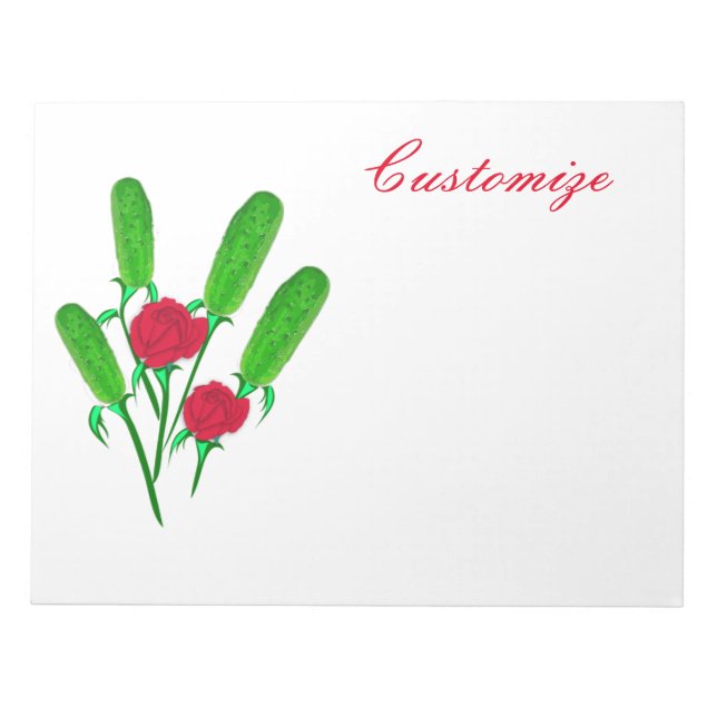 Beautiful Pickle Bouquet with Roses Thunder_Cove Notepad (Front)
