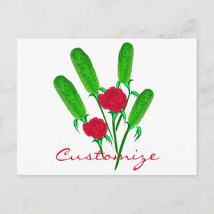 Beautiful Pickle Bouquet with Roses Thunder_Cove Postcard
