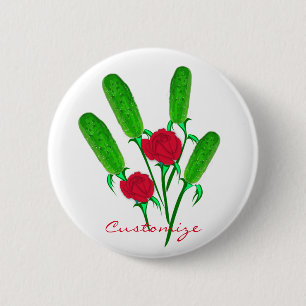 Beautiful Pickle Bouquet with RosesThunder_Cove 2 Inch Round Button