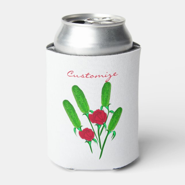 Beautiful Pickle Bouquet with RosesThunder_Cove Can Cooler (Can Front)