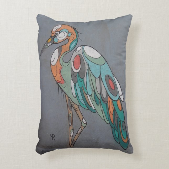 beautiful pillow with crane mosaic design (Front(Vertical))
