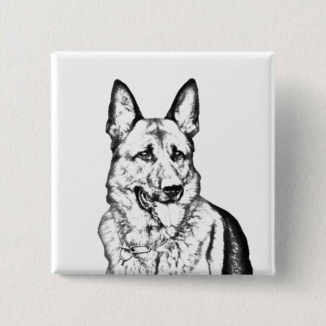 Beautiful Pin Button - German Shepherd (Front)