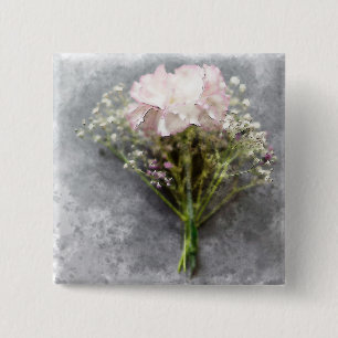 Beautiful Pin Button - Pink Chrysanthemum