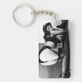 Beautiful Pin Up Girl Photo Keychain