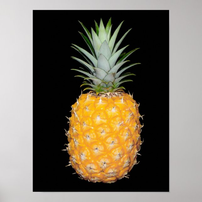 Beautiful PINEAPPLE Poster on Black Background (Front)