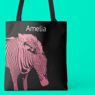 Beautiful Pink and black Zebra Tote Bag