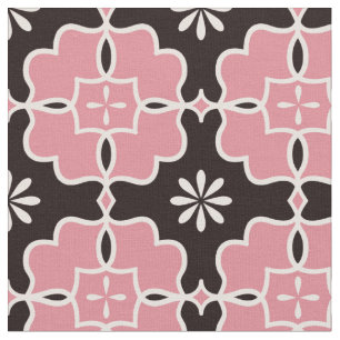 Beautiful Pink and Brown Floral Seamless Pattern Fabric