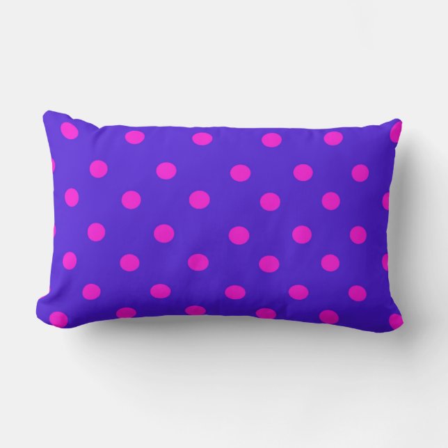 Beautiful Pink and Purple Polka Dots Lumbar Pillow (Front)