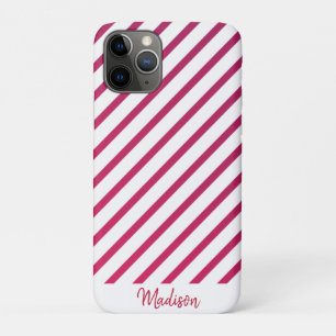 Beautiful Pink and red Stripes iPhone 11 Pro Case