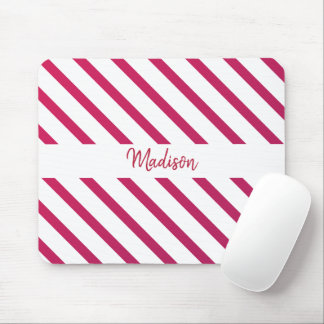 Beautiful Pink and red Stripes Mouse Pad