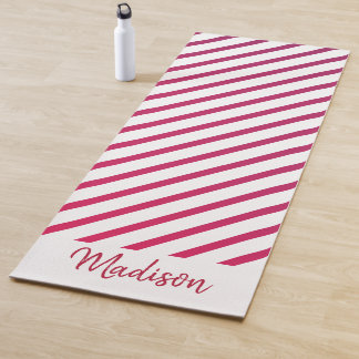 Beautiful Pink and red Stripes Yoga Mat