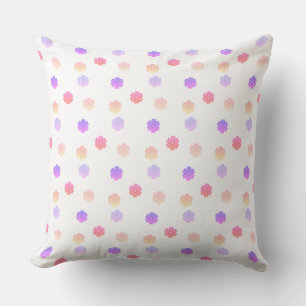 Beautiful Pink and Violet Pastel Colour Floral Throw Pillow
