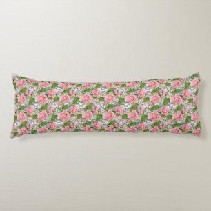 Beautiful Pink and White Flowers Body Pillow