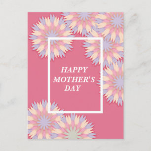 Beautiful Pink Blue White Floral Mother's Day Holiday Postcard