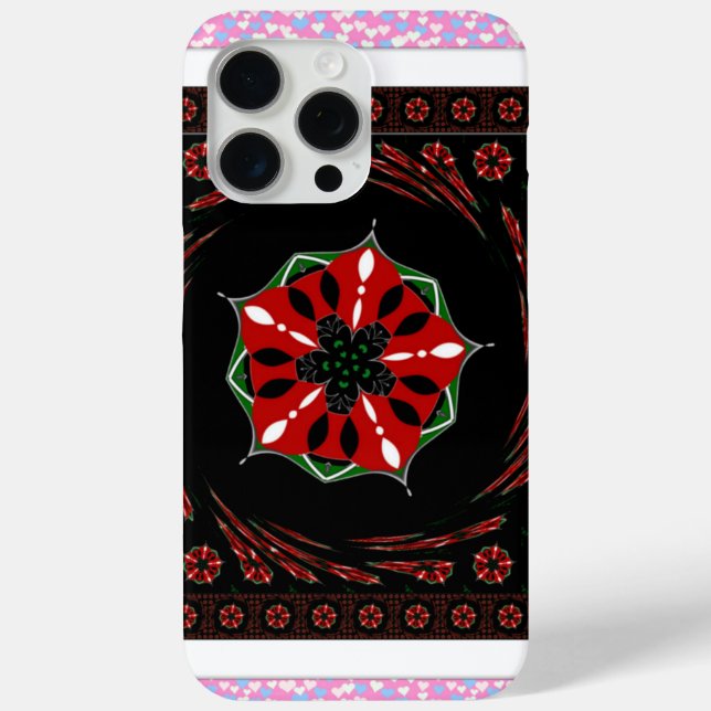 Beautiful Pink Blue White Hearts of Love Design Case-Mate iPhone Case (Back)