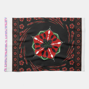 Beautiful Pink Blue White Hearts of Love Design Kitchen Towel