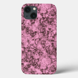 Beautiful pink bright marble dark veins iPhone 13 case