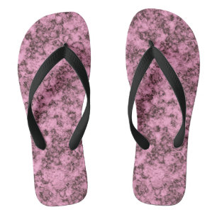 Beautiful pink bright marble dark veins flip flops